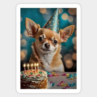 Chihuahua Dog Cute Birthday Card Sticker